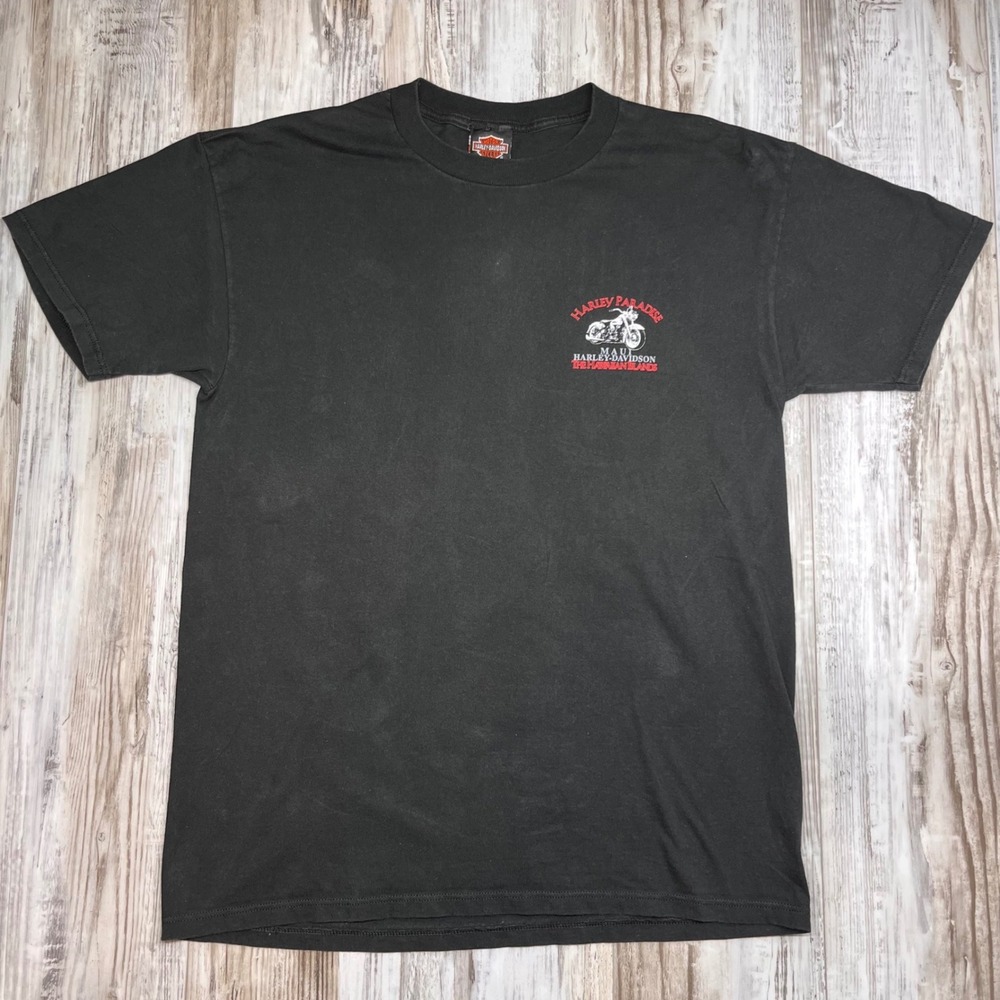 Vintage 1996 Harley-Davidson Maui Hawaii T-Shirt Black Mens Lg. Harley Paradise - Picture 4 of 8